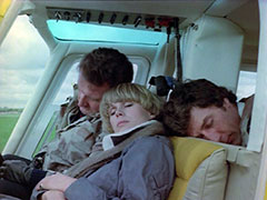 Steed, Purdey and Gambit are all fast asleeep inside the helicopter after returning to base - but only because they’re exhausted