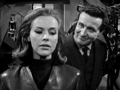 Steed breaks the tension of Cathy's heartbreak by asking for a lift home