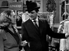 Cathy and Steed rendezvous at the lingerie shop