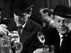 Steed meets One-Ten in a pub - and sprays soda water all over himself