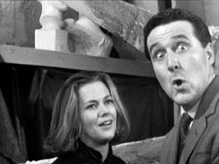 Steed feigns surprise when Cathy tells him there’s a reward of 10% of the haul for Fleming’s capture