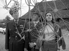 Wing Commader Davies, Steed and Emma examine the dead alient plant