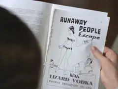 Tara finds an advertisement in the Bryant’s natural history magazine: ‘RUNAWAY PEOPLE Escape With LIZARD VODKA MAGNUS IMPORTING CO LTD’