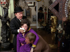 Tara is attacked and chloroformed in the antique shop by Henry and Rupert